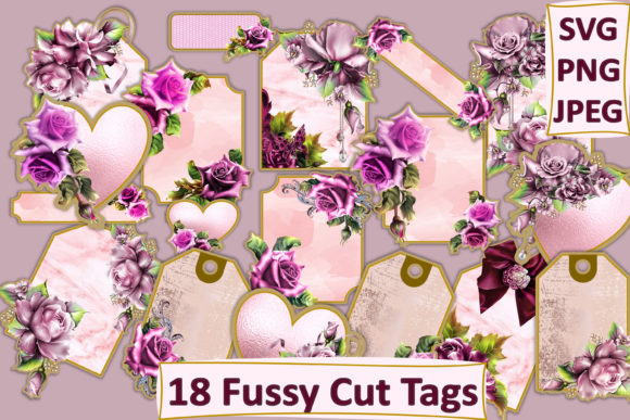 18 Fussy Cut Tags: Elevating Graphics and Crafts for Digital Publishing