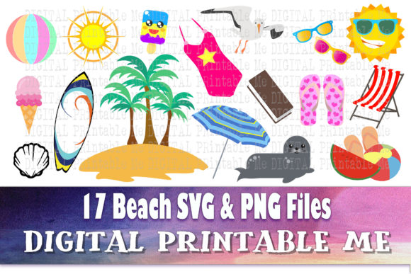Beach Clip Art Bundle Summer Vacation Graphics and Crafts