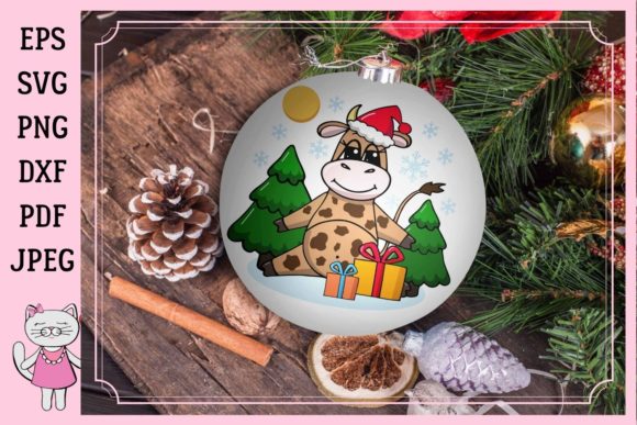Christmas Bull Graphics for Crafts