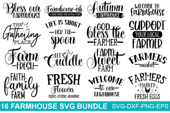 Farmhouse Bundle Graphics for Crafts and Commercial Use