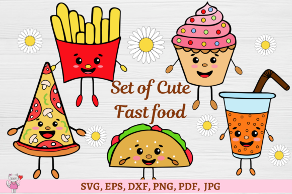 Fast Food Clipart, Cute Kawaii Design Review