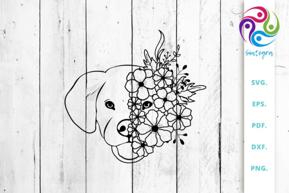 Labrador Dog with Flowers Graphics and Crafts Review