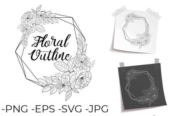 Line Drawing Flowers Frame Set 2: Graphics and Crafts Review
