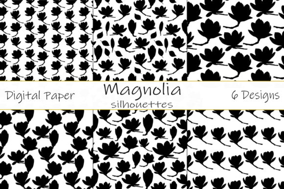 Magnolia Flowers Silhouettes Pattern: Graphics and Patterns Review