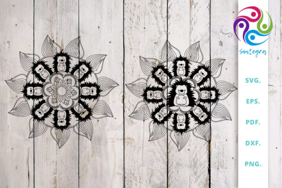 Mandala out of Hedgehog and Flowers Graphics in Crafts