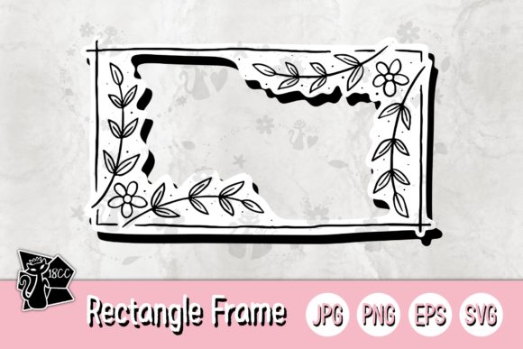 Rectangle Frame with Flowers Leaves Graphics and Crafts Review