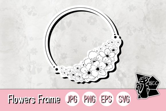Sakura Circle Frame Graphics for Crafts