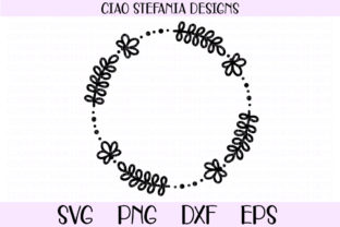 Small Flowers Leaves Wreath Graphics for Crafts and Editorial Use