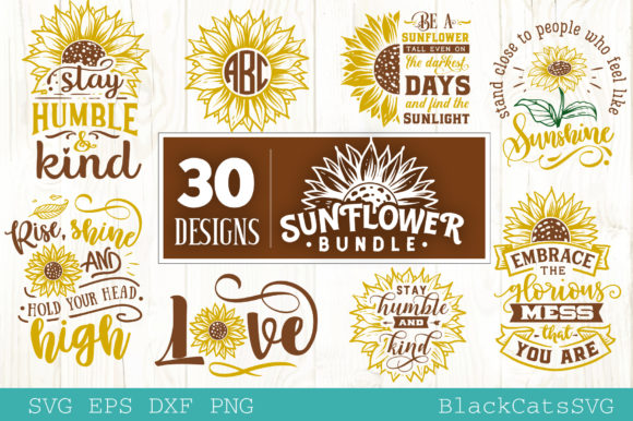 Sunflower Bundle 30 Designs: Graphics and Crafts for Editorial Use