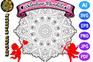 Valentine Mandala for Adult Coloring -06 Graphics