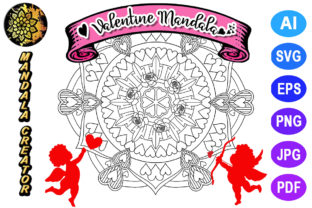 Valentine Mandala for Adult Coloring -16 Graphics and Coloring Pages