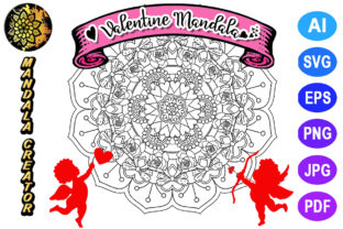 Valentine Mandala for Adult Coloring -21 Graphics and Coloring Pages