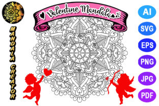 Valentine Mandala for Adult Coloring -26 Graphics