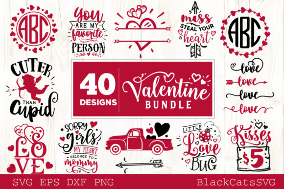 Valentine s Day Bundle 40 Designs Graphics