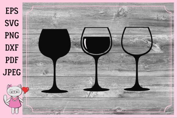 Wine Glasses Graphics for Crafts